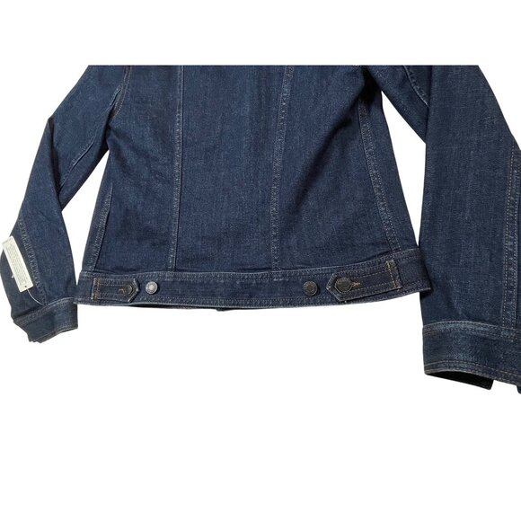 Talbots Women's Petite Ruffled Denim Jacket Dark Wash Small Petite SP - NWT Butt - Picture 6 of 10